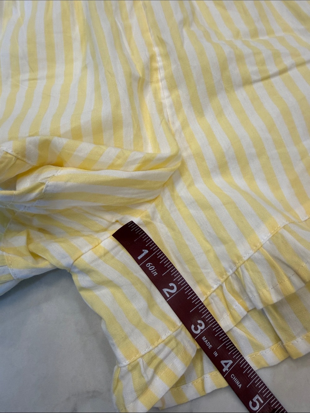 Gap Ruffle Poplin Yellow Gingham Ruffle Pajama Set Size Medium - Picture 9 of 9